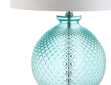 Estelle 26" Glass and Crystal LED Table Lamp - JONATHAN Y